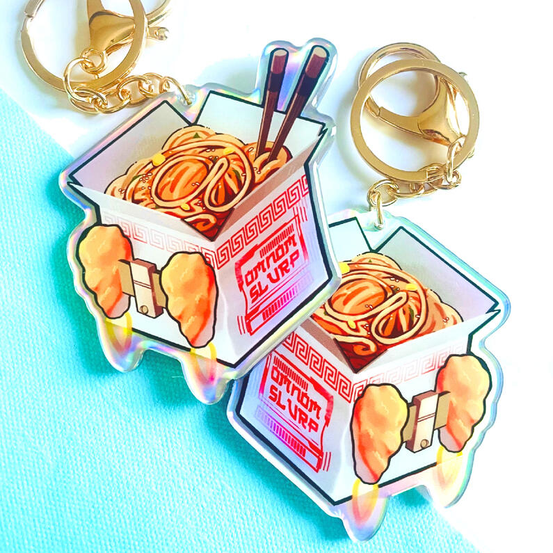 Various keychains with special coatings